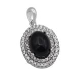 گردنبند عقیق مشکی نقره زنانه طرح دردانه