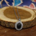 گردنبند عقیق مشکی نقره زنانه طرح دردانه - Image 3