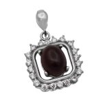 گردنبند عقیق سرخ نقره زنانه طرح ماهرخ