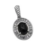 گردنبند عقیق مشکی نقره زنانه طرح مهبد