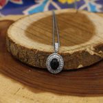 گردنبند عقیق مشکی نقره زنانه طرح مهبد - Image 2