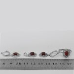 نیم ست عقیق سرخ نقره زنانه طرح ستایش - Image 5