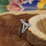 نیم ست عقیق سرخ نقره زنانه طرح نیایش - Image 4