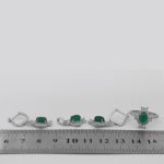 نیم ست عقیق سبز نقره زنانه طرح ماهور - Image 5