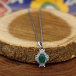 نیم ست عقیق سبز نقره زنانه طرح ماهور - Image 4