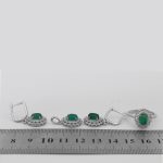 نیم ست عقیق سبز نقره زنانه طرح دایانا - Image 5