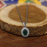 نیم ست عقیق سبز نقره زنانه طرح مرسانا - Image 2