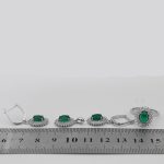 نیم ست عقیق سبز نقره زنانه طرح مرسانا - Image 5