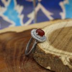 نیم ست عقیق سرخ نقره زنانه طرح جمیله - Image 4