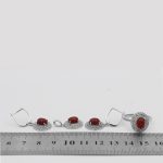 نیم ست عقیق سرخ نقره زنانه طرح جمیله - Image 5