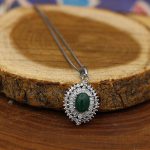 نیم ست عقیق سبز نقره زنانه طرح حسنا - Image 2