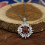 نیم ست عقیق سرخ یمنی نقره زنانه طرح منیره - Image 2