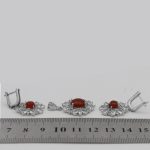 نیم ست عقیق سرخ یمنی نقره زنانه طرح منیره - Image 4