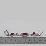 نیم ست عقیق سرخ یمنی نقره زنانه طرح حلیمه - Image 4