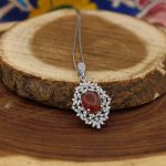 نیم ست عقیق سرخ یمنی نقره زنانه طرح حلیمه - Image 2