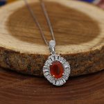 نیم ست عقیق سرخ یمنی نقره زنانه طرح روژان - Image 2