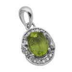 گردنبند زبرجد الماس تراش نقره زنانه طرح آرزو