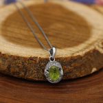 گردنبند زبرجد الماس تراش نقره زنانه طرح آرزو - Image 3