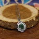 گردنبند زمرد زامبیا الماس تراش نقره زنانه طرح سونیا - Image 2