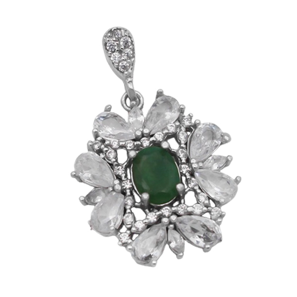 6-3-096emerald-helia-woman-necklace (1) گردنبند زمرد زنانه نقره فاخر