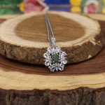 گردنبند زمرد زامبیا الماس تراش نقره زنانه طرح هلیا - Image 2