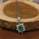 گردنبند زمرد زامبیا الماس تراش نقره زنانه طرح لیلا - Image 2