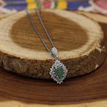 گردنبند زمرد زامبیا الماس تراش نقره زنانه طرح شیما - Image 2