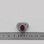 انگشتر یاقوت سرخ الماس تراش نقره مردانه دست ساز طرح رهام - Image 5