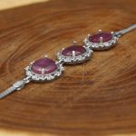 دستبند یاقوت سرخ الماس تراش نقره زنانه طرح آلاء - Image 2