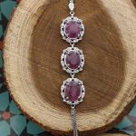 دستبند یاقوت سرخ الماس تراش نقره زنانه طرح آلاء - Image 3