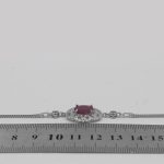 دستبند یاقوت سرخ الماس تراش نقره زنانه طرح گل اندام - Image 4