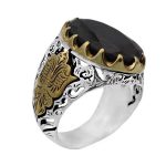 انگشتر گارنت نقره مردانه طرح امید