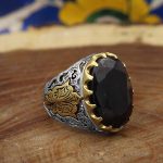 انگشتر گارنت نقره مردانه طرح امید - Image 2