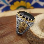 انگشتر گارنت نقره مردانه طرح امید - Image 3