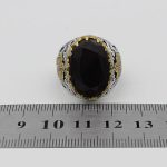 انگشتر گارنت نقره مردانه طرح امید - Image 4