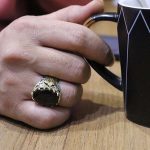 انگشتر گارنت نقره مردانه طرح امید - Image 5