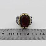 انگشتر گارنت نقره مردانه طرح نوید - Image 4