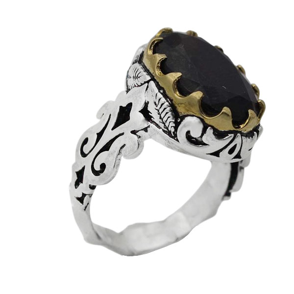 9-1-177 garnet-shahram-ring(1) انگشتر گارنت مردانه نقره