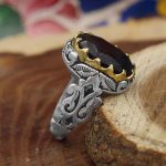 انگشتر گارنت نقره مردانه طرح شهرام - Image 3