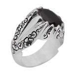 انگشتر گارنت نقره مردانه دست ساز طرح صمد