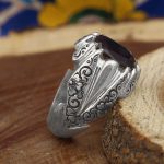 انگشتر گارنت نقره مردانه دست ساز طرح صمد - Image 3