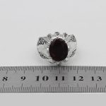 انگشتر گارنت نقره مردانه دست ساز طرح صمد - Image 4