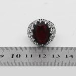 انگشتر گارنت نقره مردانه طرح بهمن - Image 4