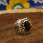 انگشتر گارنت نقره مردانه طرح پوریا - Image 2