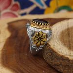 انگشتر گارنت نقره مردانه طرح پوریا - Image 3