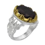 انگشتر گارنت نقره مردانه طرح پویا