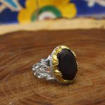 انگشتر گارنت نقره مردانه طرح پویا - Image 3