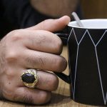 انگشتر گارنت نقره مردانه طرح پویا - Image 4