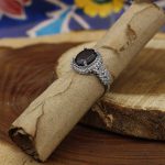 انگشتر گارنت الماس تراش نقره زنانه طرح عفیفه - Image 3