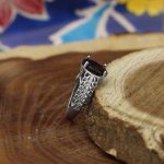 انگشتر گارنت الماس تراش نقره زنانه طرح آتنه - Image 2